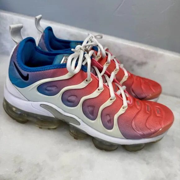 Nike Air VaporMax Plus Lava Glow Pink Blue Running Shoes CI5862-600 Women's 8.5