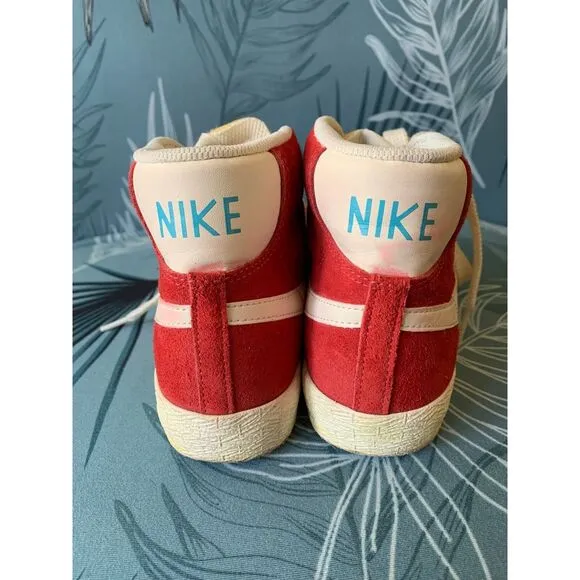 Nike Blazer Mid Suede RED HIGH TOP SNEAKERS GYM SHOES women’s 6
