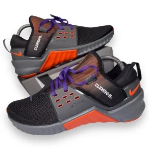 Nike Free X Metcon 2 Performance Sneakers &quot;Clemson Tigers&quot; CQ8150-001 Men's 8.5