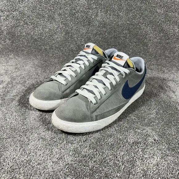 Nike ID Blazer Low Top Leather Athletic Skater Sneakers 616829-997 Mens Sz 10.5
