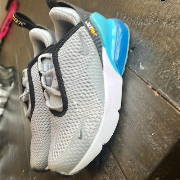 Nike Kids Air Max 270 Gray and Blue Shoes