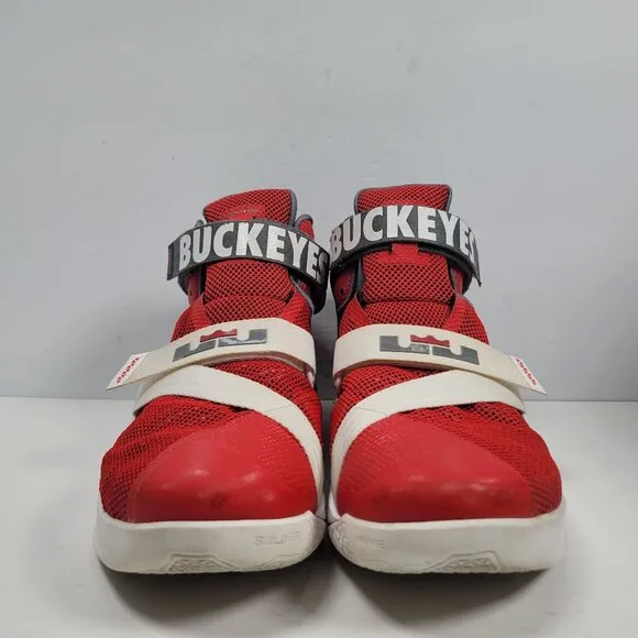 Nike Lebron Soldier IX Men's Ohio State Red Gray Shoes 749490-601 US Size 11