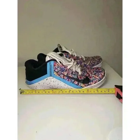 Nike Metcon 6 Speckled Confetti White Crossfit Shoes AT3160-104 Women's Size 8.5