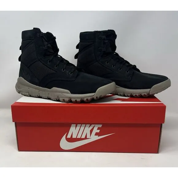 Nike SFB 6&quot; NSW Black Light Taupe Leather Boots 862507-002 Men's Size 9