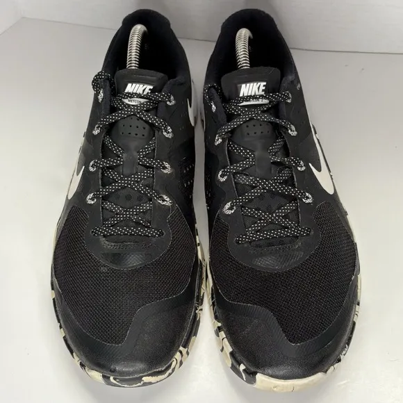 Nike Trainers Mens Size UK 8 Metcon 2 Black White Camo Crossfit Gym Flat Shoes