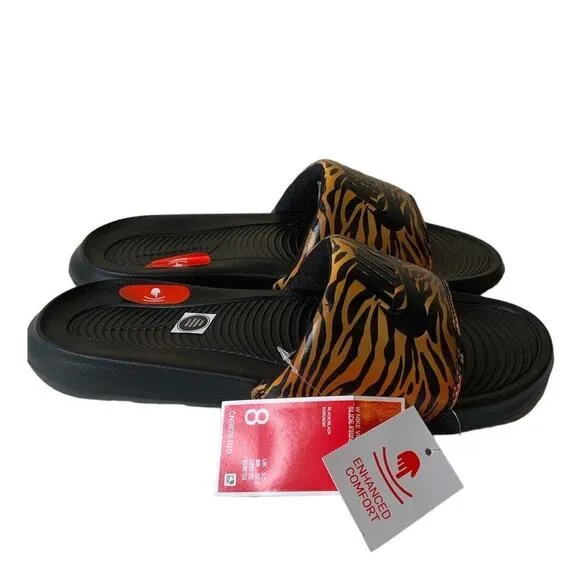 Nike Victori One Slides Womens Size 8 Animal Print Enhanced Comfort Sandals NEW