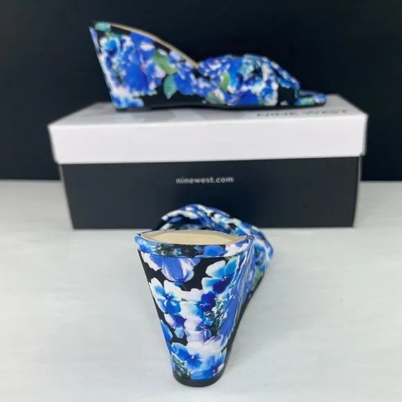 Nine West - ‘Blue Floral Wedge’ Sandals SZ: various. NWT