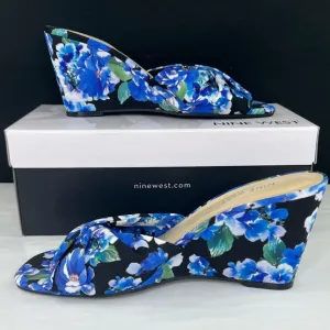Nine West - ‘Blue Floral Wedge’ Sandals SZ: various. NWT
