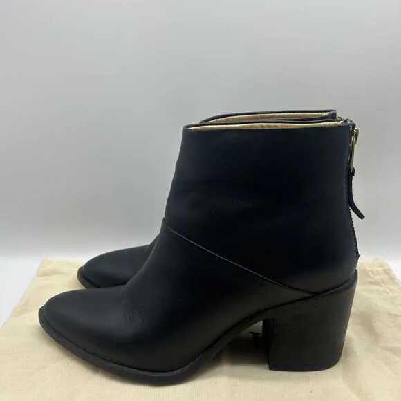 Nisolo Ankle Boots Womens 8 Black Heel Dari Commuter Leather Minimal