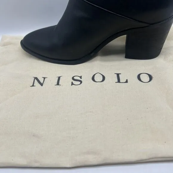Nisolo Ankle Boots Womens 8 Black Heel Dari Commuter Leather Minimal