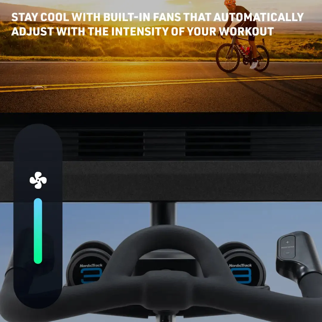 NordicTrack X24 Studio Bike with 20% to -10% gradient and Pivoting 24" Touchscreen.