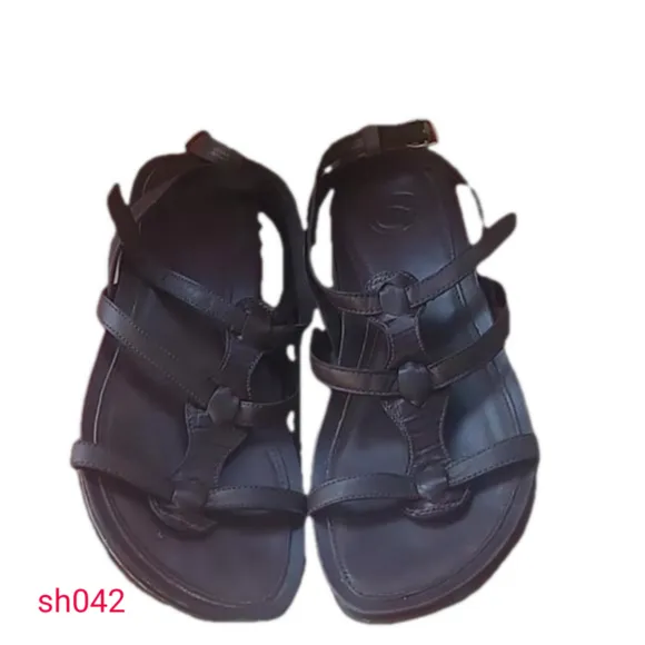 Nurture Womens Solid Dark Brown Slingback Strappy Comfort Sandals 8.5