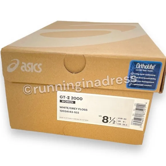 NWB Women's Asics GT-II 2000 Anniversary heritage Upper Running Shoe Grey 8.5