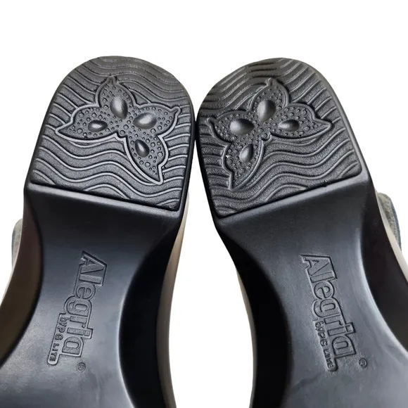 NWOB Alegria Riki Asher gray leather t - strap peep toe comfort sandals 38