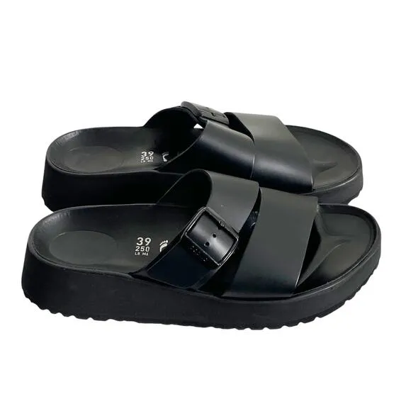 NWOB Birkenstock Papillio Almina Exquisite Blk Platform Sandals 39 / 8