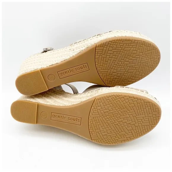 NWOB Gentle Souls Charli Ankle-Strap Espadrille Wedge Sandals Size 7