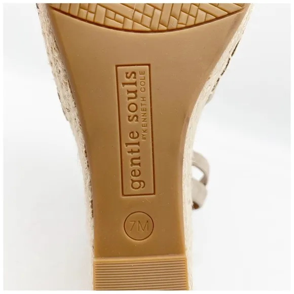 NWOB Gentle Souls Charli Ankle-Strap Espadrille Wedge Sandals Size 7