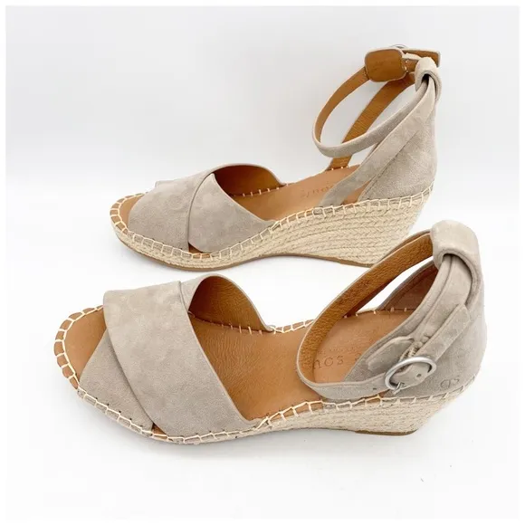 NWOB Gentle Souls Charli Ankle-Strap Espadrille Wedge Sandals Size 7