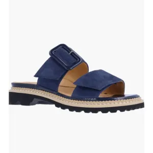 NWOB L’Amour Des Pieds Dalbir Leather/Suede Slide Sandals in Navy Blue size 9.5