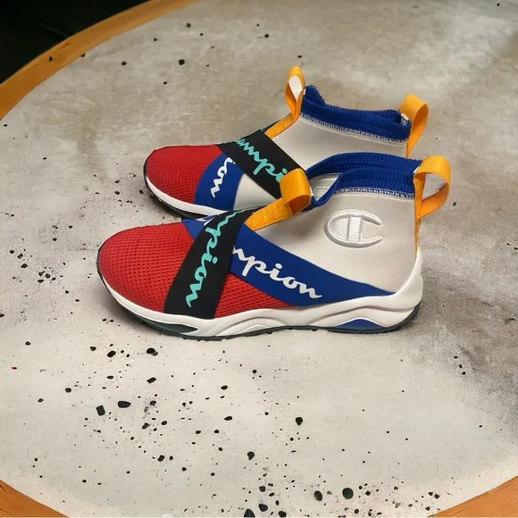 NWOT CHAMPION Rally Cross-Over Athletic Shoes Sz.12 M.red/white/blue/gold. NEW
