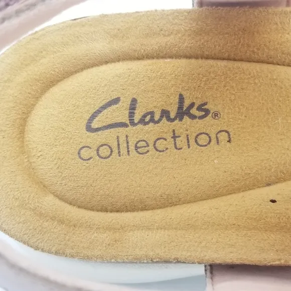 NWOT Clarks April Cove Sandals Blush Leather Cuir Beige Rose, Women's 9.5, SOFT!