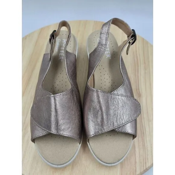 NWOt Hotter Olivia Sandals  Peep Toe Comfort Rose Gold Womens Size 8.5 EEE