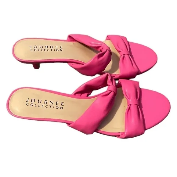 NWOT Journee Collection Dyllan Dress Sandal Pump Heel Sz 9 Pink,