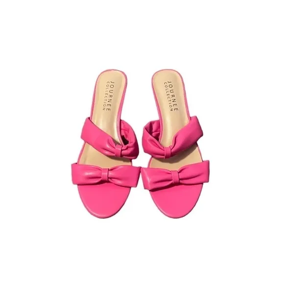 NWOT Journee Collection Dyllan Dress Sandal Pump Heel Sz 9 Pink,
