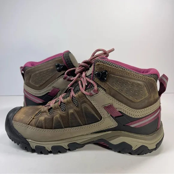 NWOT KEEN Women's Targhee III Waterproof Mid Boots Size 8 Weiss/Boysenberry
