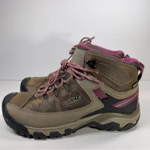 NWOT KEEN Women's Targhee III Waterproof Mid Boots Size 8 Weiss/Boysenberry