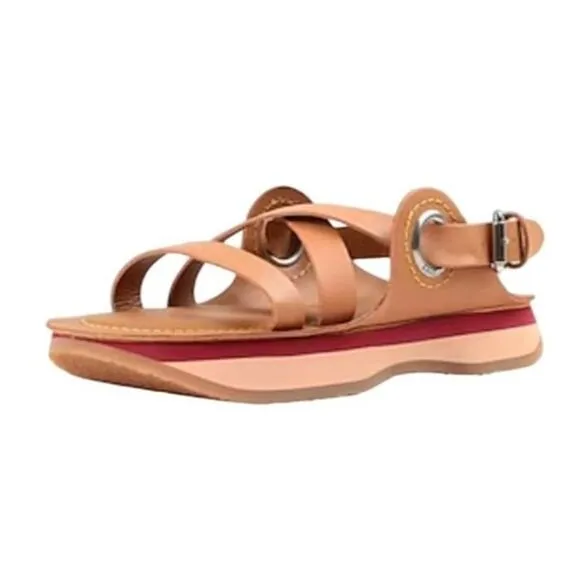 NWOT See by Chloe Tan Leather Ysee Sport Sandals Sz EU 37 / US 6.5