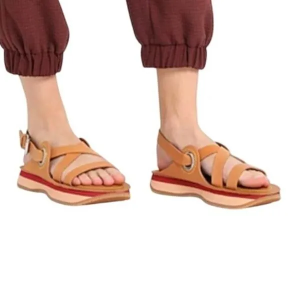 NWOT See by Chloe Tan Leather Ysee Sport Sandals Sz EU 37 / US 6.5