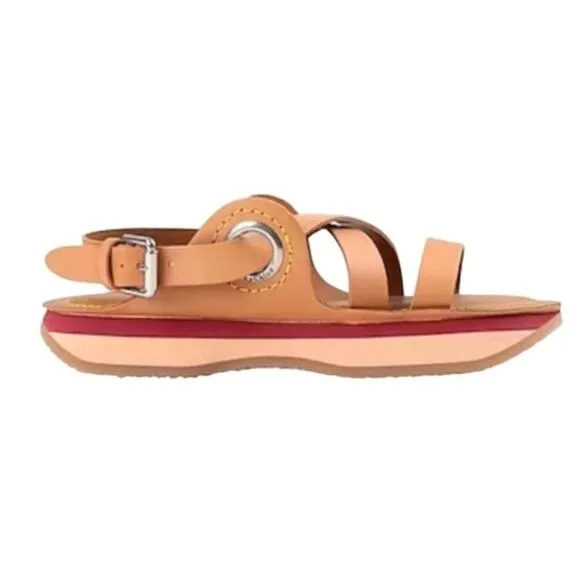 NWOT See by Chloe Tan Leather Ysee Sport Sandals Sz EU 37 / US 6.5