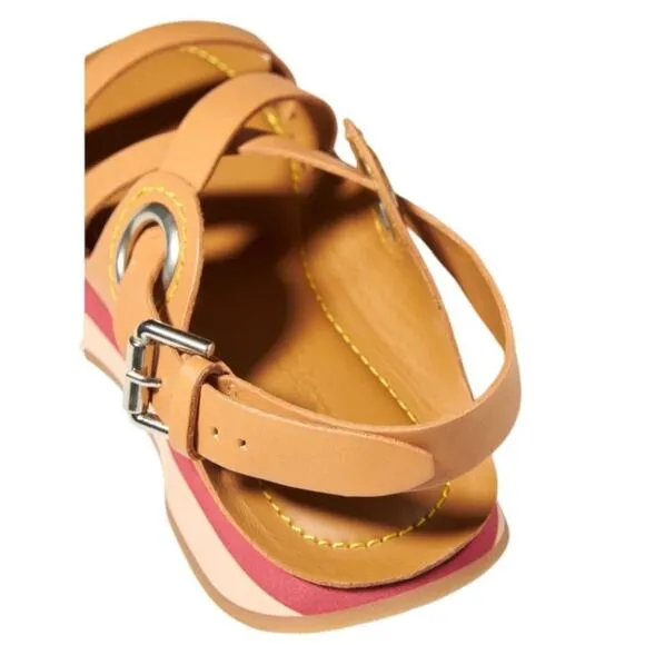 NWOT See by Chloe Tan Leather Ysee Sport Sandals Sz EU 37 / US 6.5