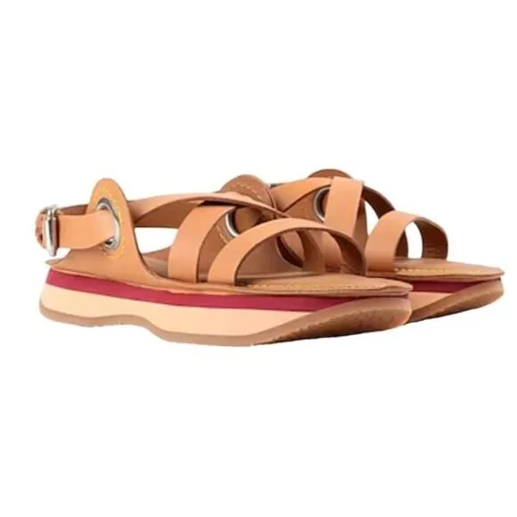 NWOT See by Chloe Tan Leather Ysee Sport Sandals Sz EU 37 / US 6.5