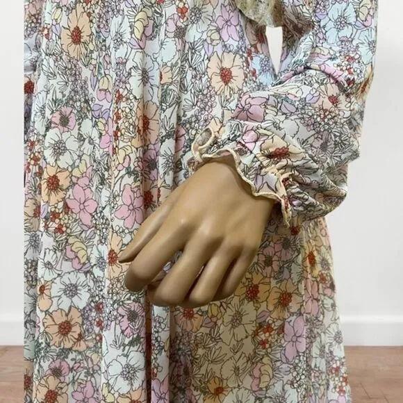 NWT Altar'd State Olivia Mesh‎ Floral Blush Dress Medium