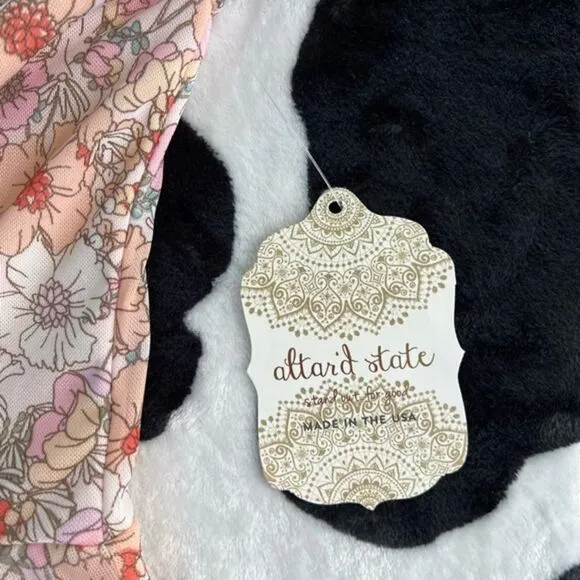 NWT Altar'd State Olivia Mesh‎ Floral Blush Dress Medium