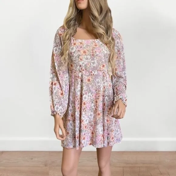 NWT Altar'd State Olivia Mesh‎ Floral Blush Dress Medium