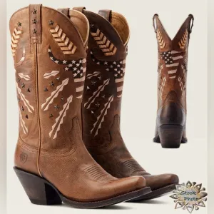 NWT Ariat “Circuit Americana” Ladies Western Boots Rhino Tan Sz 7.5