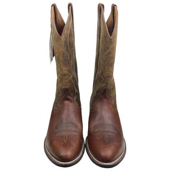 NWT Ariat Mens Heritage 4LR Brown Leather Cowboy Boot Size US 10 D