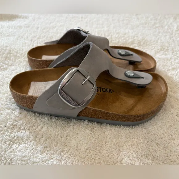 NWT Birkenstock Gizeh Big Buckle Sandals Size 36 / 5 dove gray