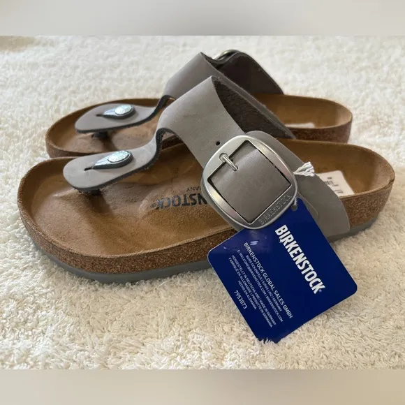 NWT Birkenstock Gizeh Big Buckle Sandals Size 36 / 5 dove gray