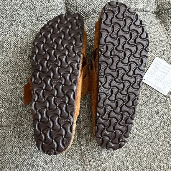 NWT Birkenstock Lugano Sandals Leather Soft Footbed color Mink sizes 37 &amp; 41