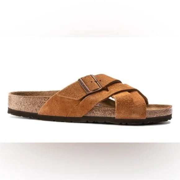 NWT Birkenstock Lugano Sandals Leather Soft Footbed color Mink sizes 37 &amp; 41