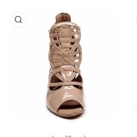 NWT BURJU Magdelora Open Toe Cut Out Lace Up Heeled Sandals | Size 5