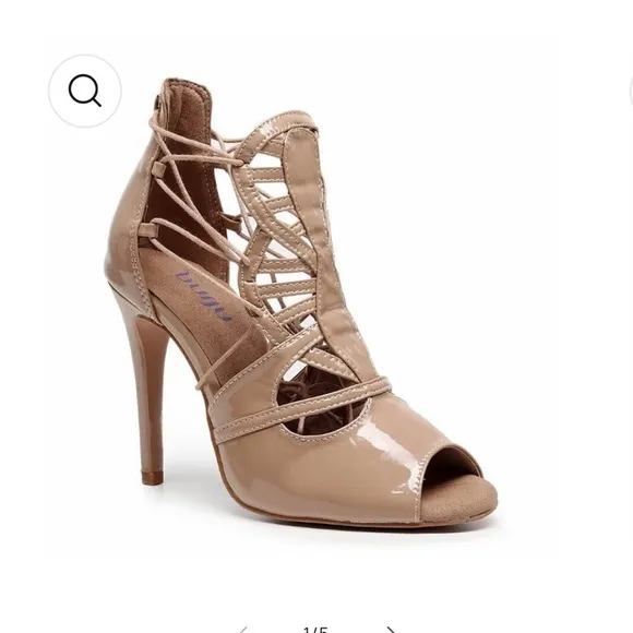 NWT BURJU Magdelora Open Toe Cut Out Lace Up Heeled Sandals | Size 5