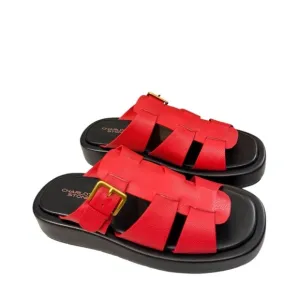 NWT Charlotte Stone Patty Fisherman Platform Slide Sandals in Begonia Sz 10