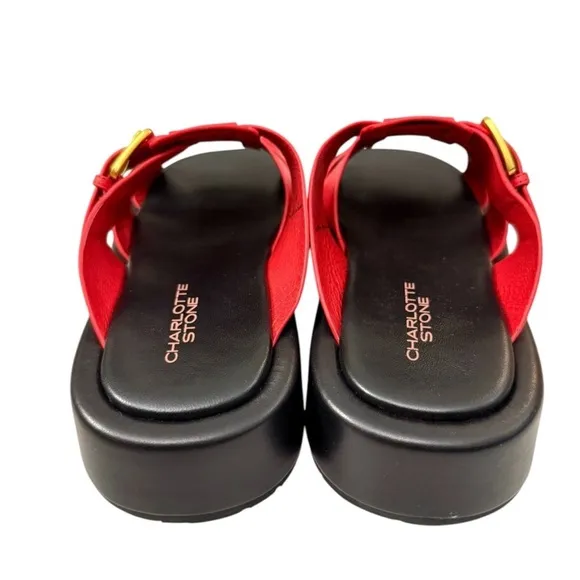 NWT Charlotte Stone Patty Fisherman Platform Slide Sandals in Begonia Sz 10