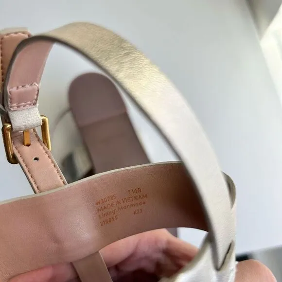 NWT COLE HAAN Flynn Leather Slingback Sandals Beige Nude Gold