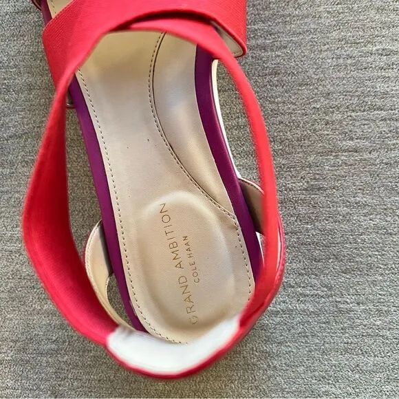 NWT Cole Haan Grand Ambition Mixed Media Colorblock Flat Sandals 6